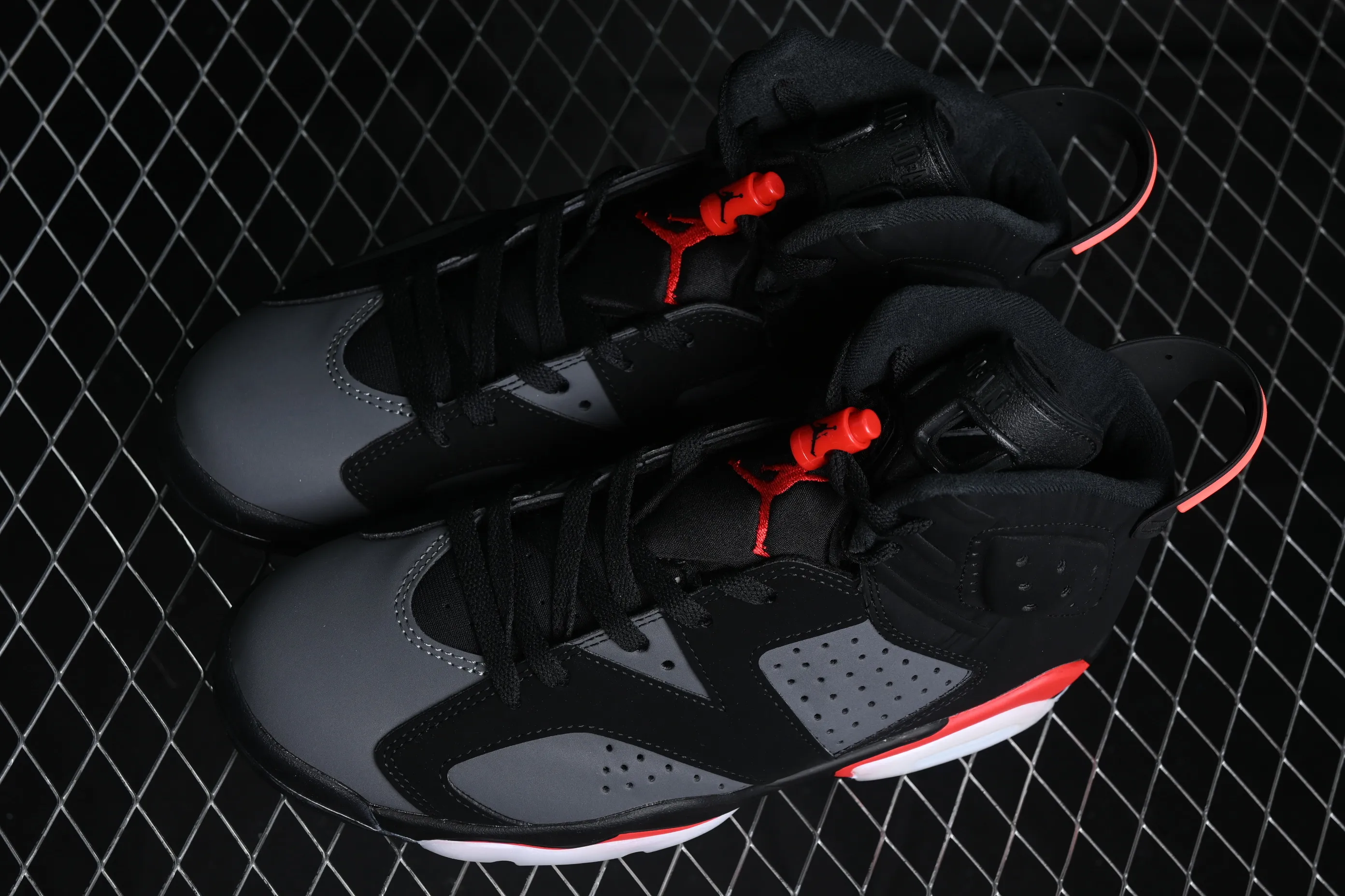 All categories Air Jordan Jordan series basketball shoes Air Jordan 6 F version Air Jordan 6 "Carmine" AJ6 Joe 6 black gray red 3M reflective basketball men's shoes CT8529-064